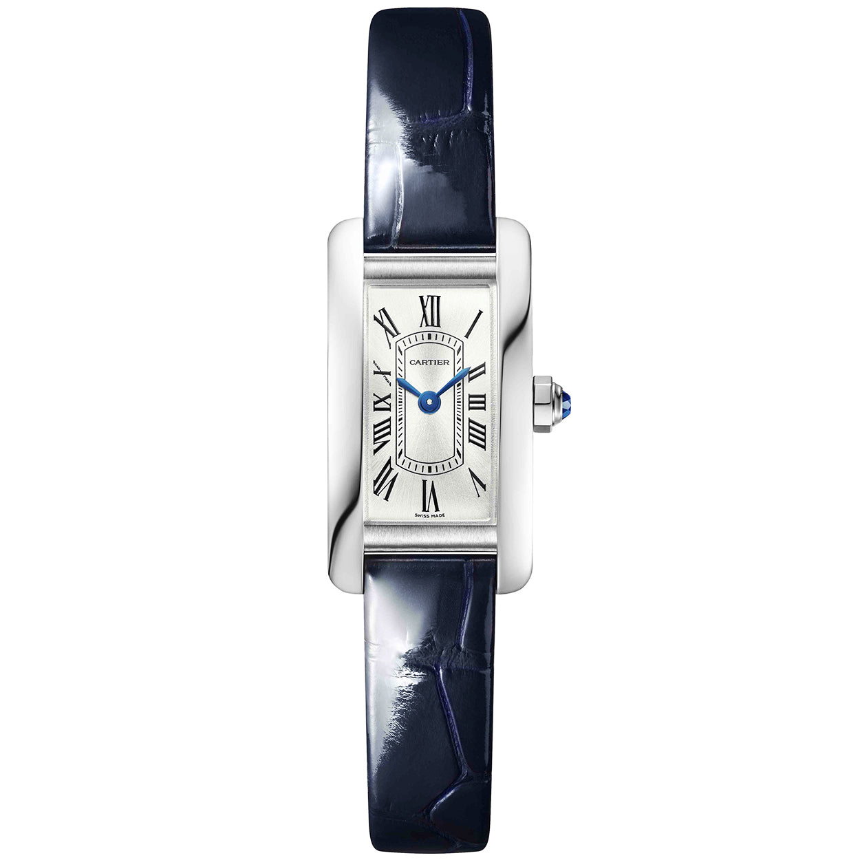 Cartier Tank Americaine Mini Steel Ladies Leather Strap Watch