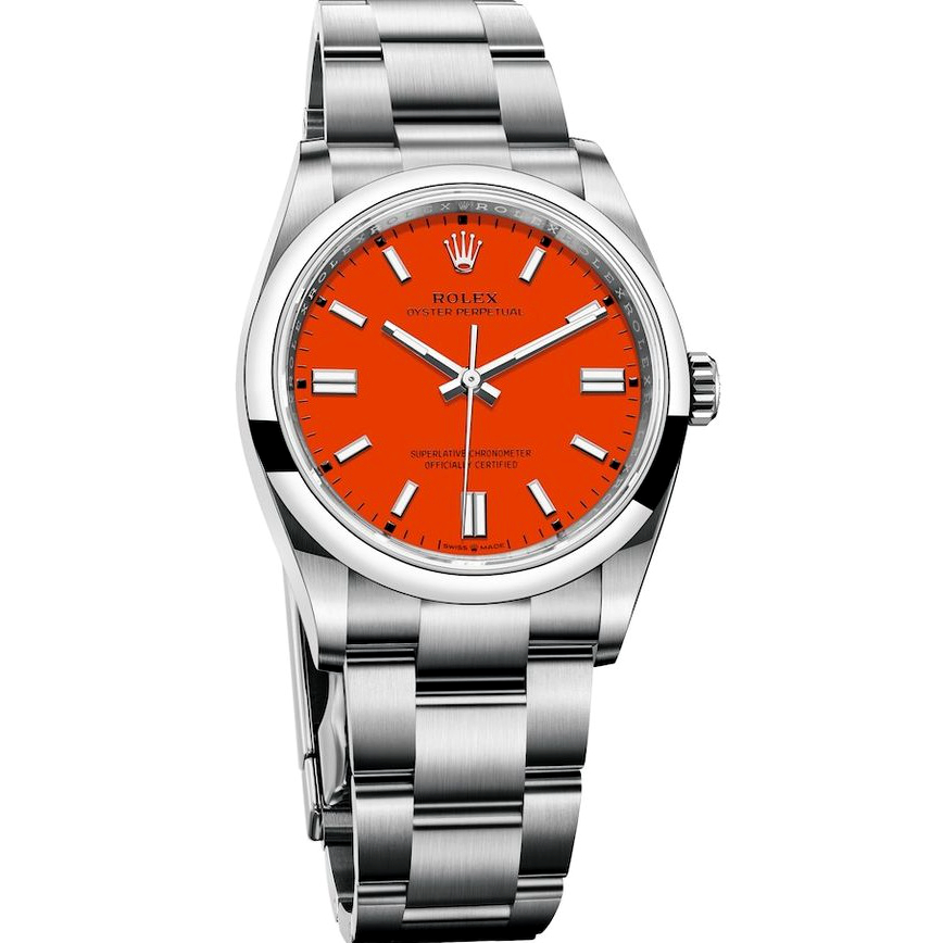 Rolex Oyster Perpetual 41 124300 Red Dial Watch