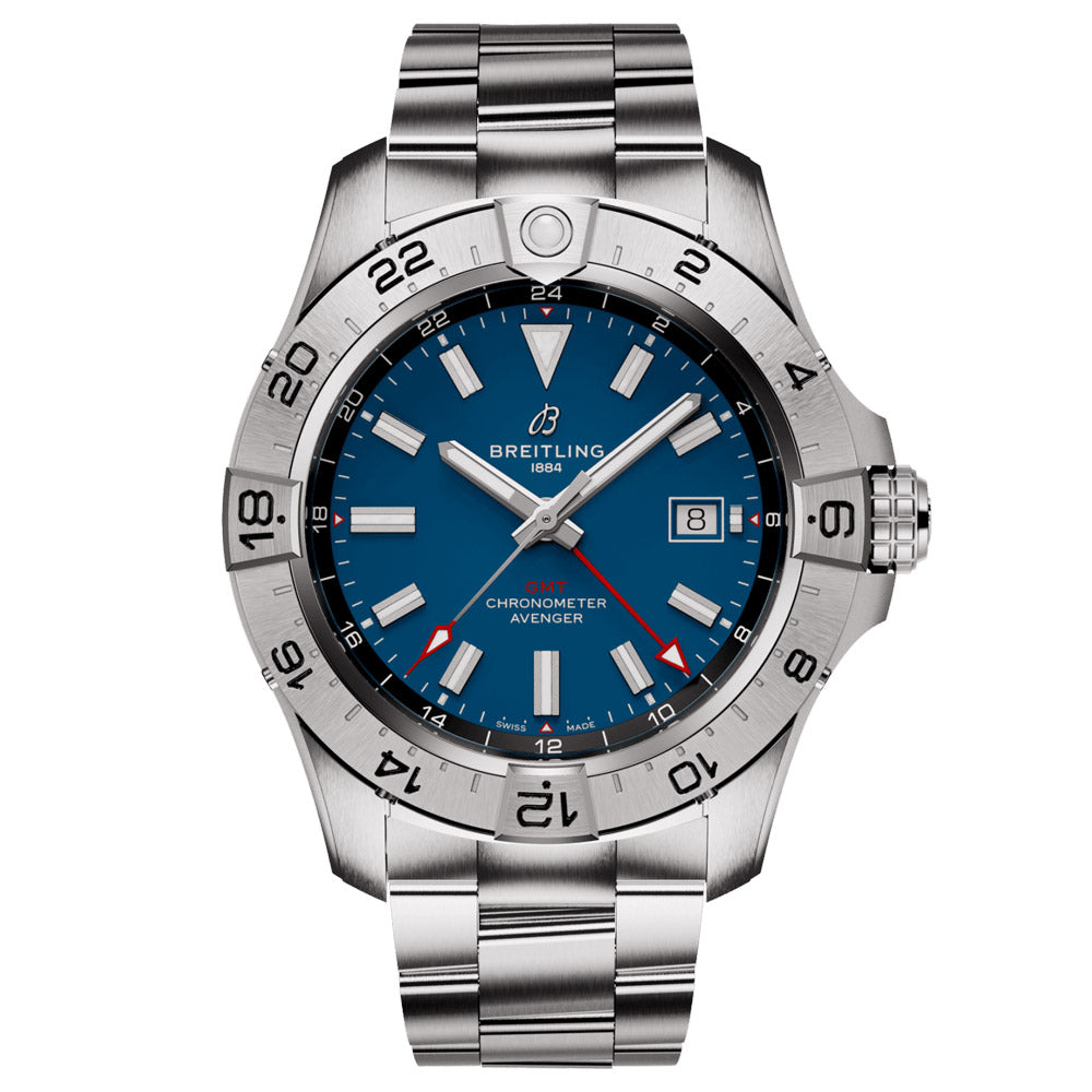 Breitling Avenger 44mm GMT Blue Dial Automatic Gents Watch A32320101C1A1