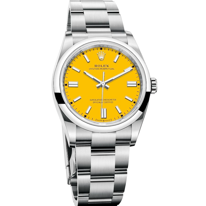Rolex Oyster Perpetual 41 124300 Yellow dial Watch
