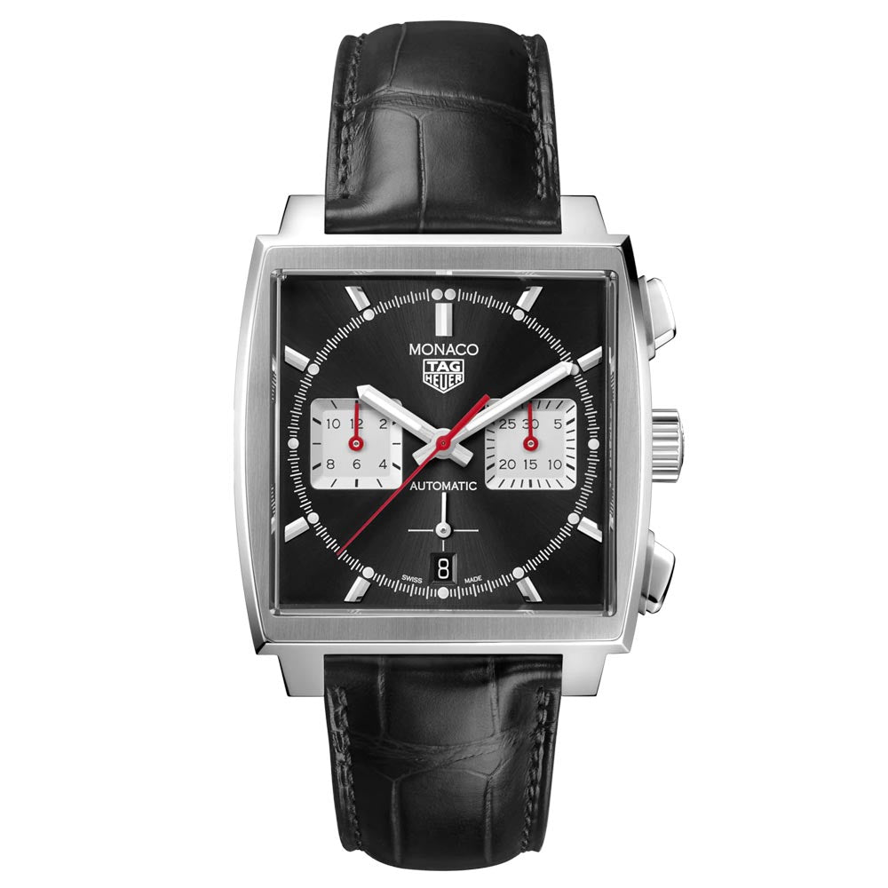 TAG Heuer Monaco 39mm Black Dial Automatic Chronograph Gents Watch CBL2113 FC6177