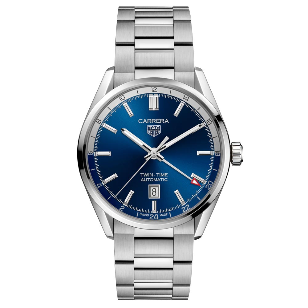 TAG Heuer Carrera Twin-Time GMT 41mm Blue Dial Automatic Gents Watch WBN201A BA0640