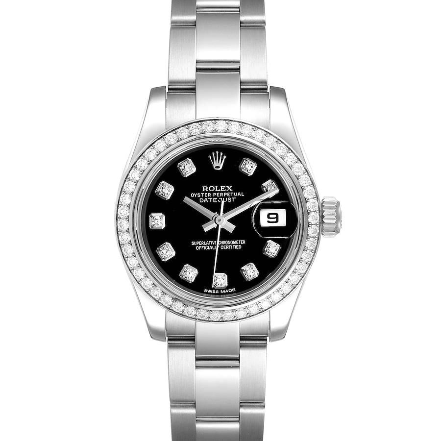 Rolex Lady Datejust Steel 26mm Black Diamond Dial 179384 Watch